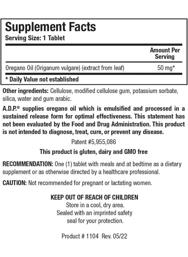 BIOTICS ADP Highly Concentrated Oil Of Oregano, Optimal Absorption And Delivery. Antioxidant, Supports Microbial Balance, 120 Tabs - Image 3